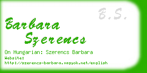 barbara szerencs business card